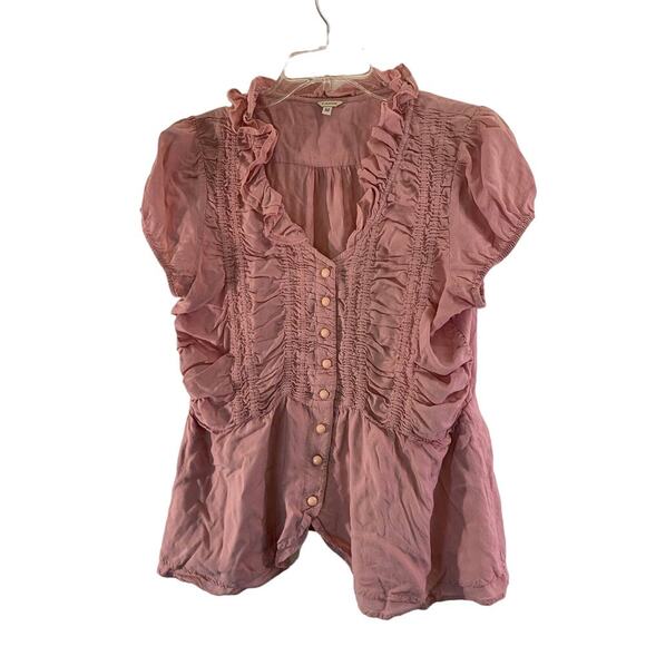 LAPIS Women’s Dusty Rose Peplum Short Sleeve Top / Size: Medium - Picture 1 of 6
